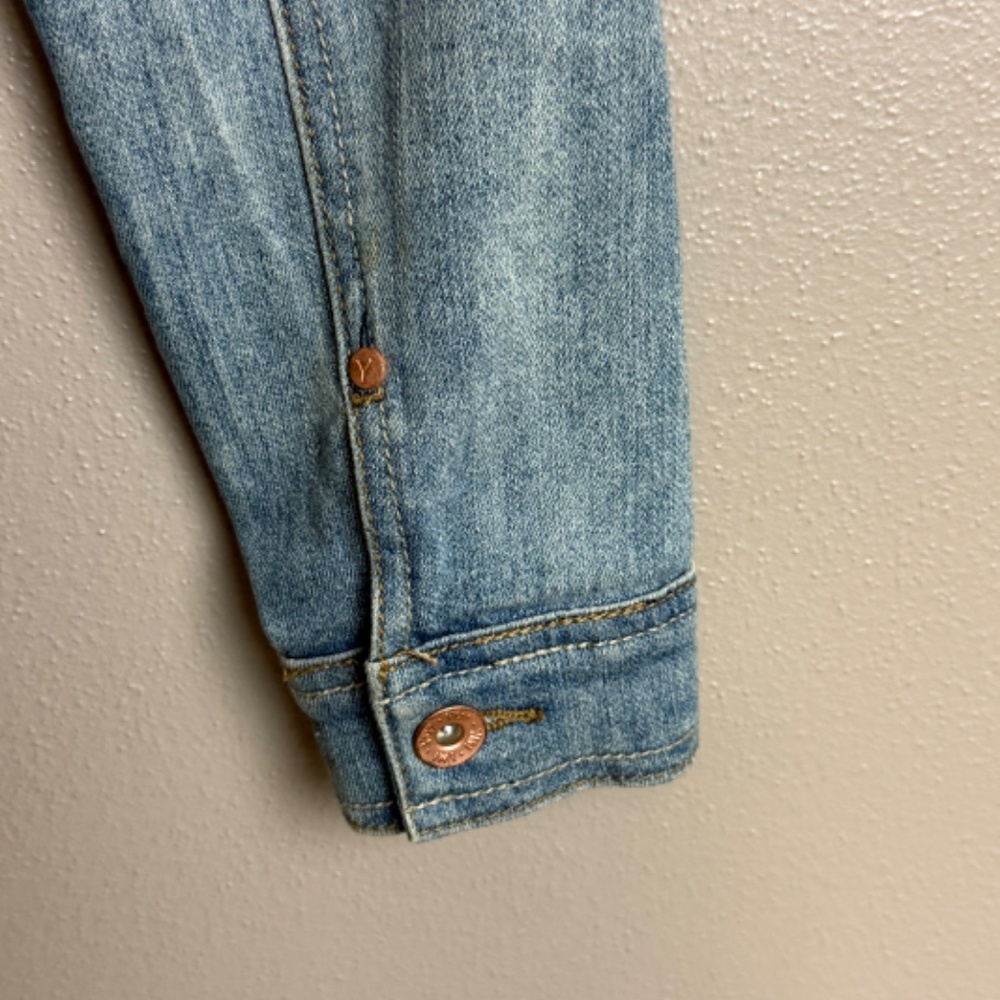 YMI Jeans Distressed Denim Jacket, Size Small - Picture 8 of 8